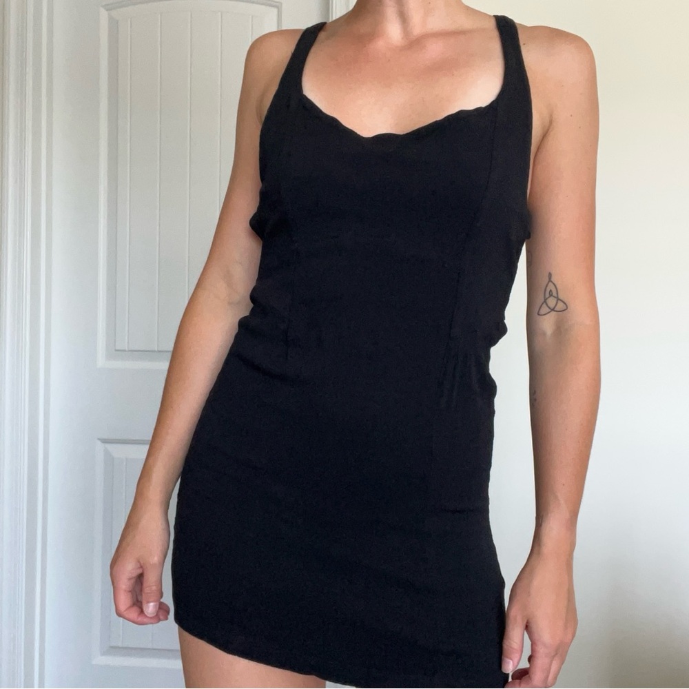 Free People Black Backless Mini Dress